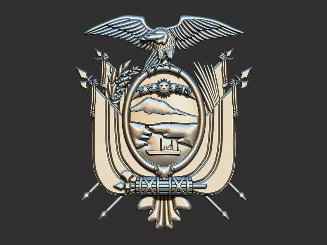 Coat of Arms Ecuador  3D print model_0