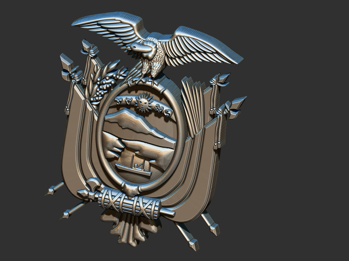 Coat of Arms Ecuador  3D print model_8