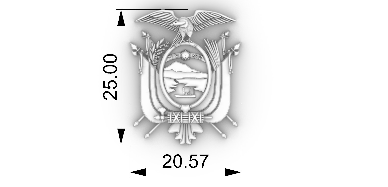 Coat of Arms Ecuador  3D print model_3