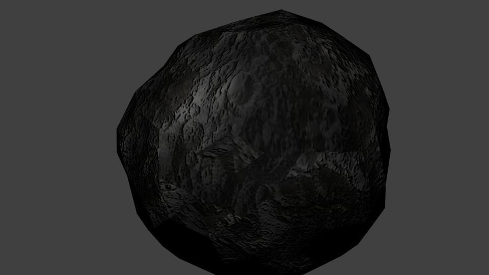 Meteorit rock Free low-poly 3D model_0