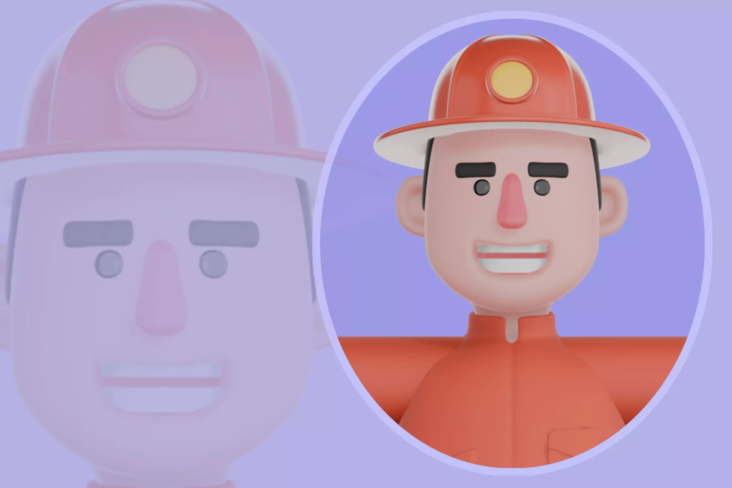 Stylized 3D Firefighter Character - Cartoon Male Rescue Hero 3D model_0