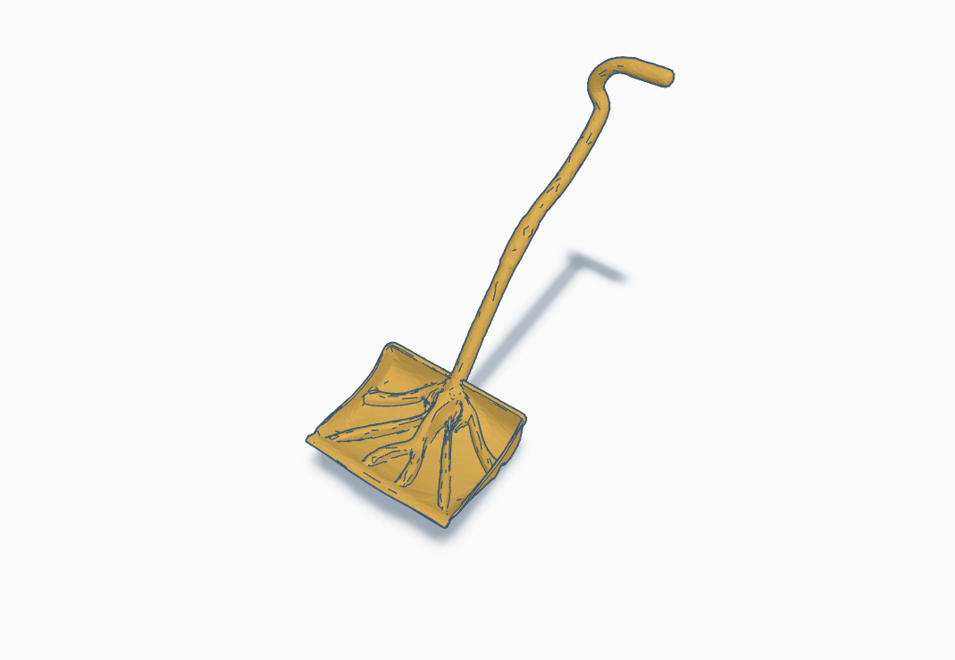 Snow Shovel 3D Model STL OBJ FBX 3D print model_1