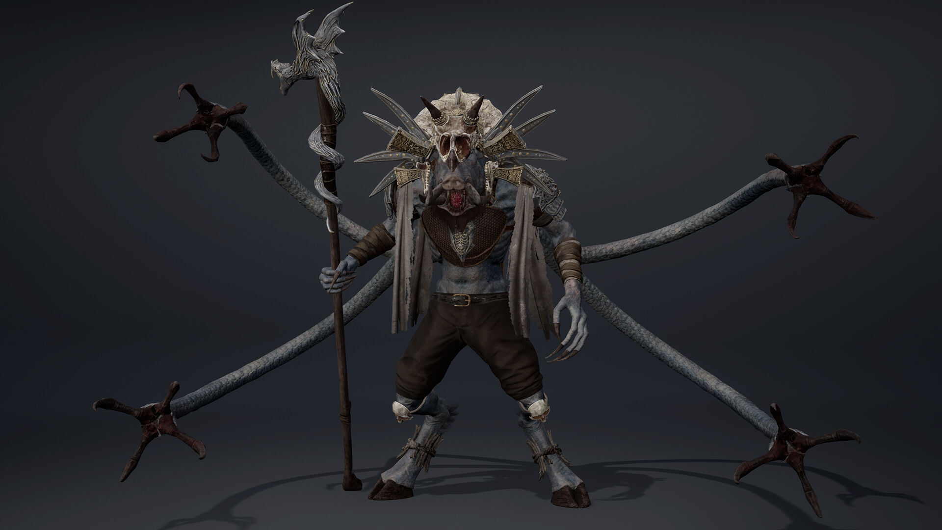 Thunder Mage Tentacle Low-poly 3D model_17