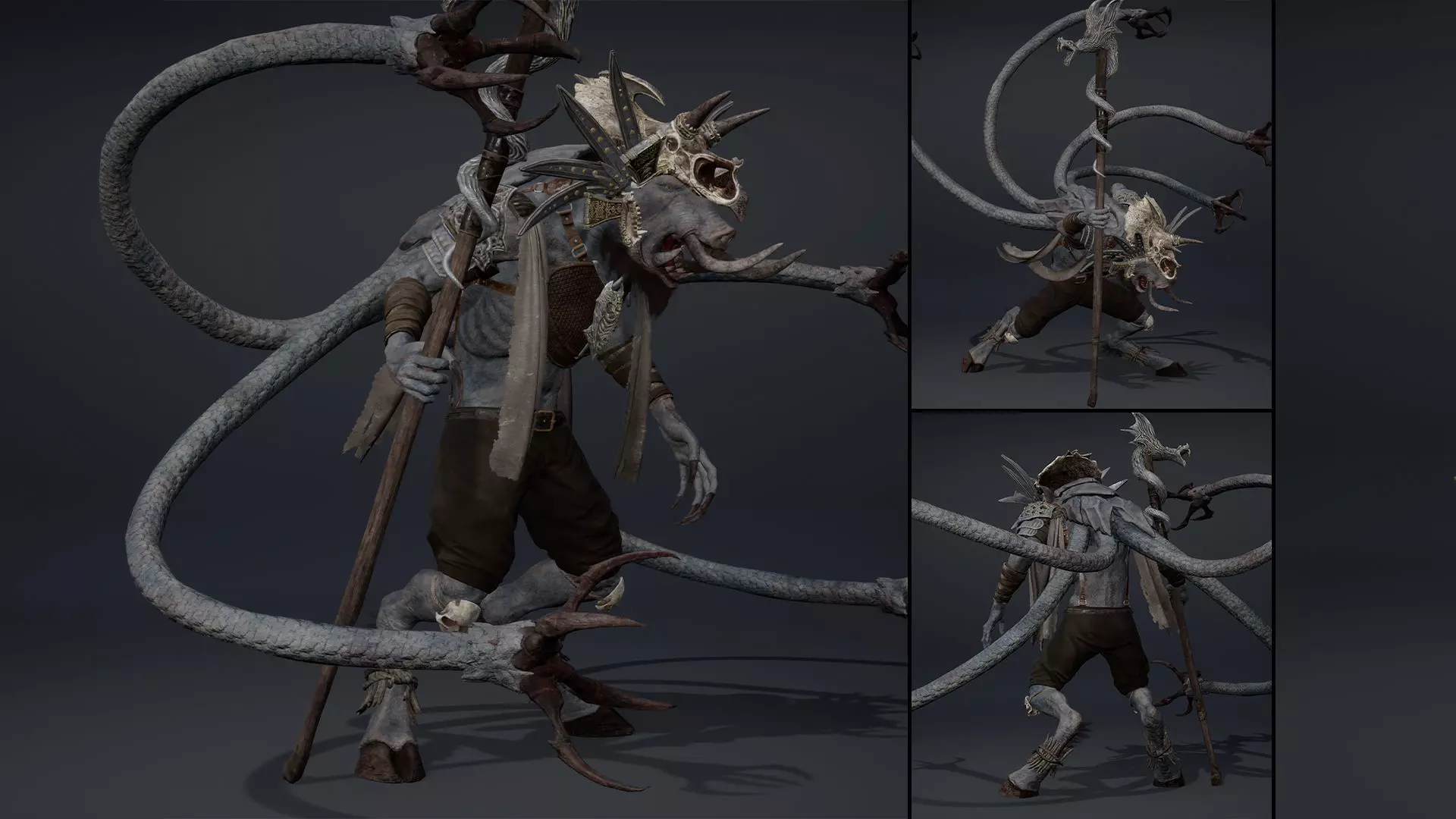 Thunder Mage Tentacle Low-poly 3D model_0