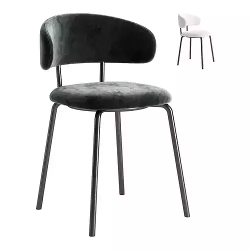 Birba Black Velvet Dining Chair