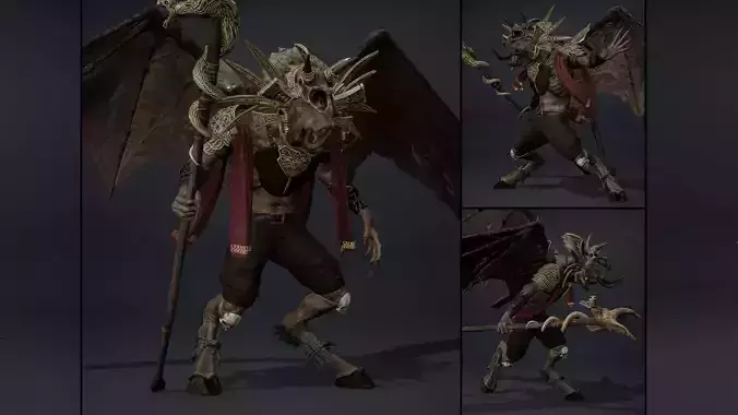 Thunder Mage ArmWing Low-poly 3D model