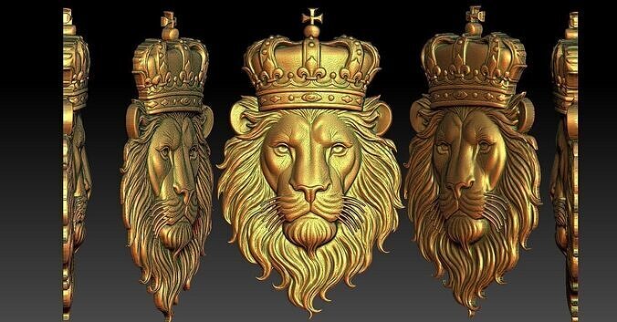 2 king lion CNC Relief Model 3D print model