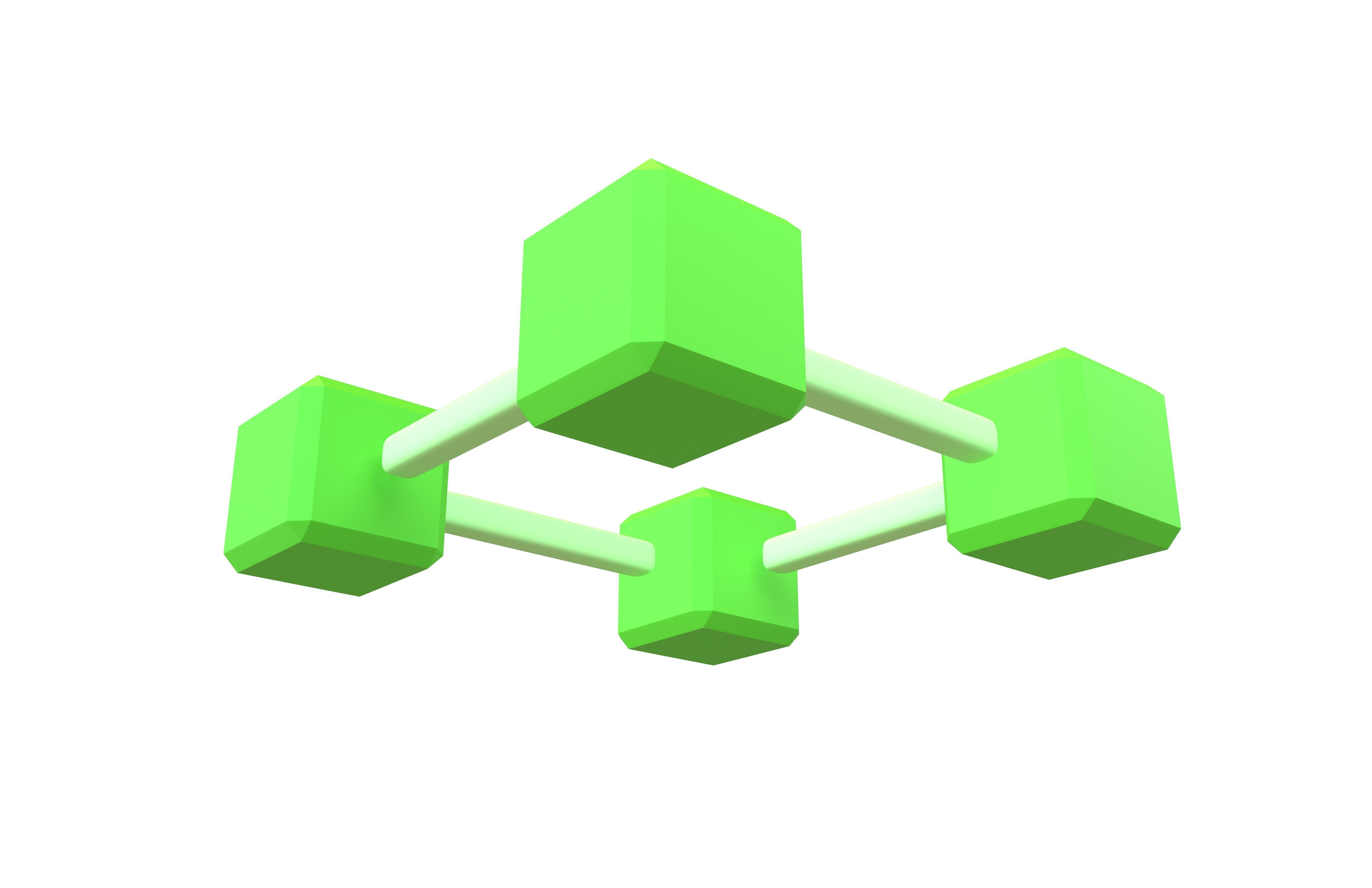 Blockchain Icon V4 003 Low-poly 3D model_2