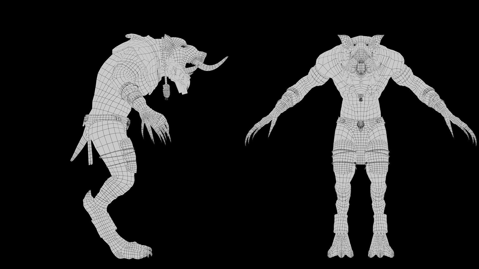 Thunder Mage Arm1 Brutal Low-poly 3D model_24