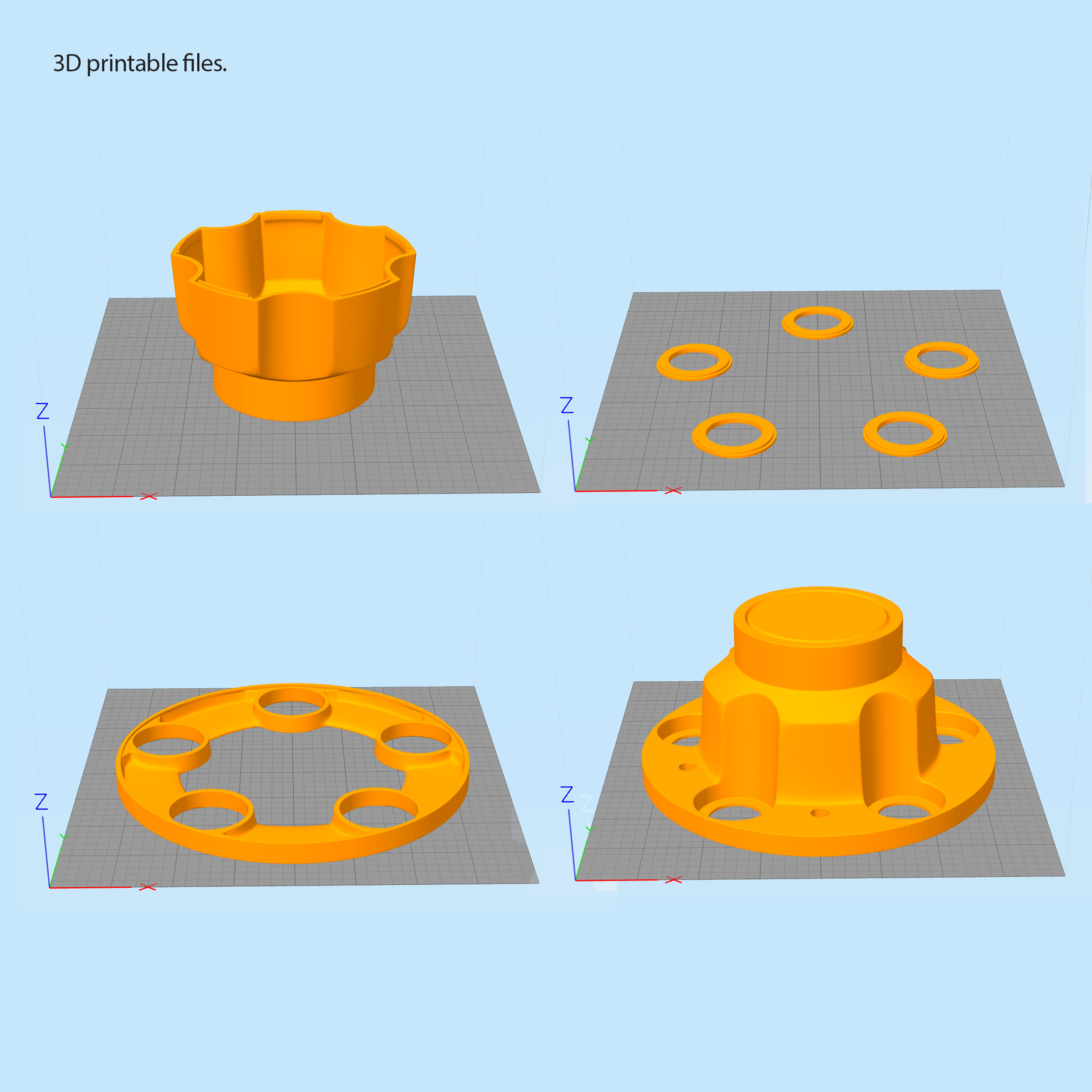 Chevrolet Rally Wheel Center Hub Cap 5x127 3D print model_12