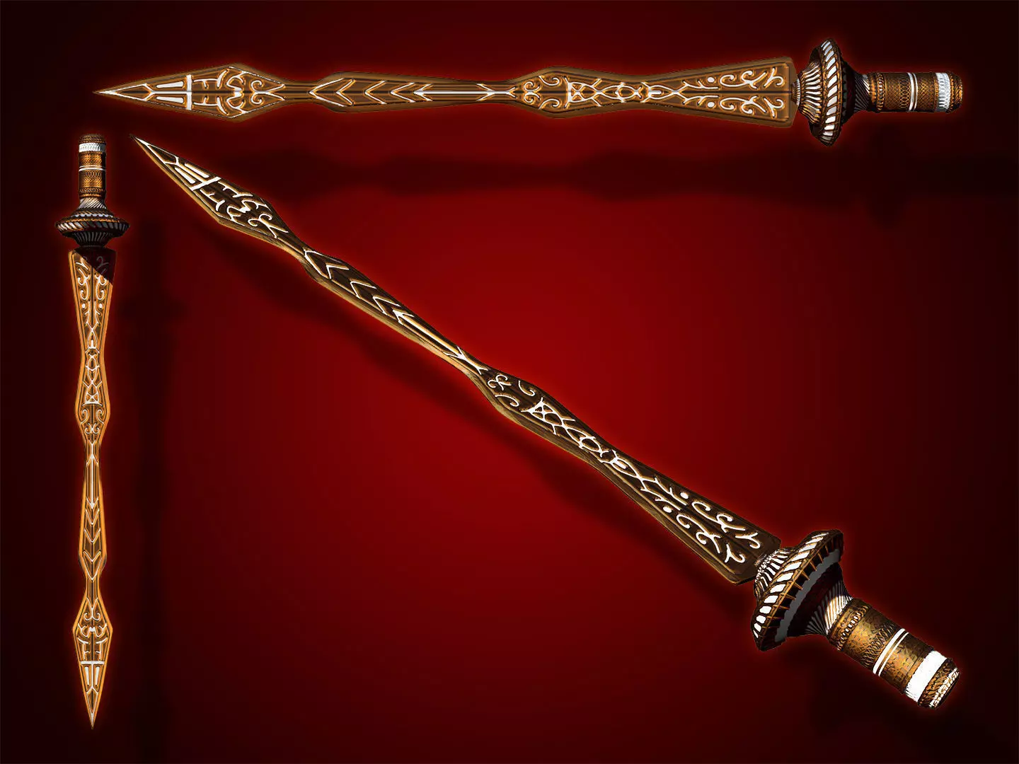 A Sword worthy of a King Low-poly 3D model_0