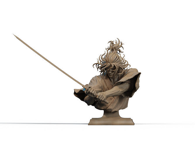 Musashi Miyamoto Bust 3D Print 3D print model