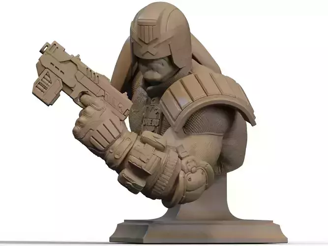 Judge Dredd Bust 3D Print
