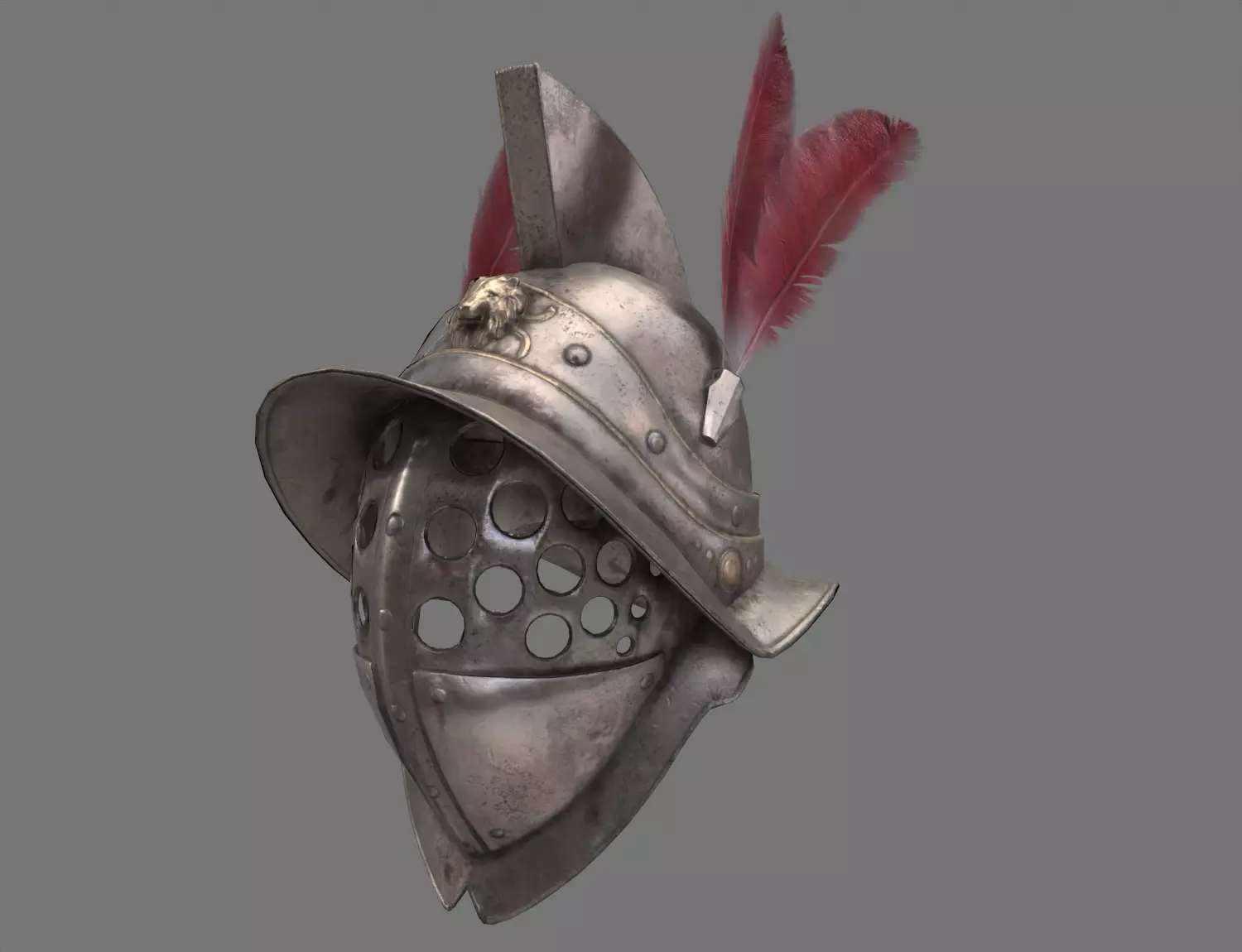 Gladiators Helmet Low-poly 3D model_0
