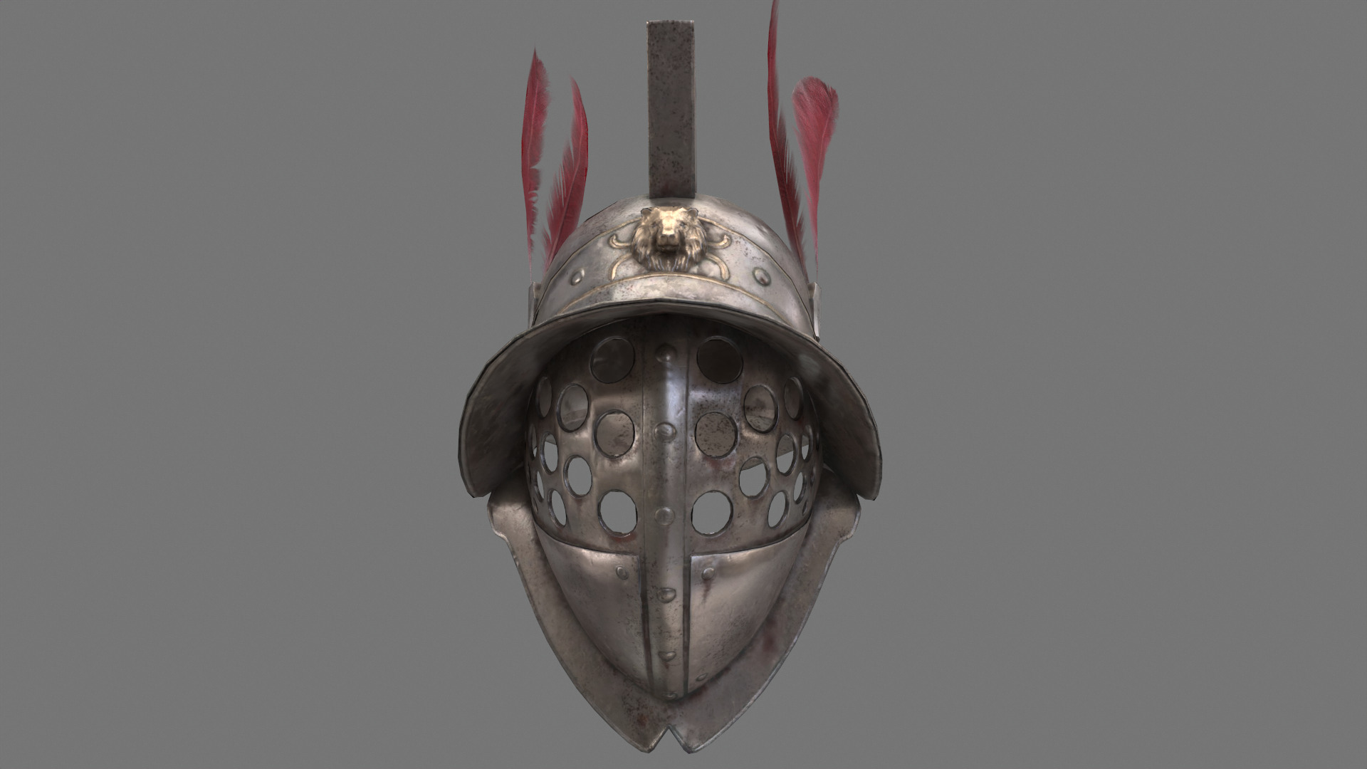 Gladiators Helmet Low-poly 3D model_3