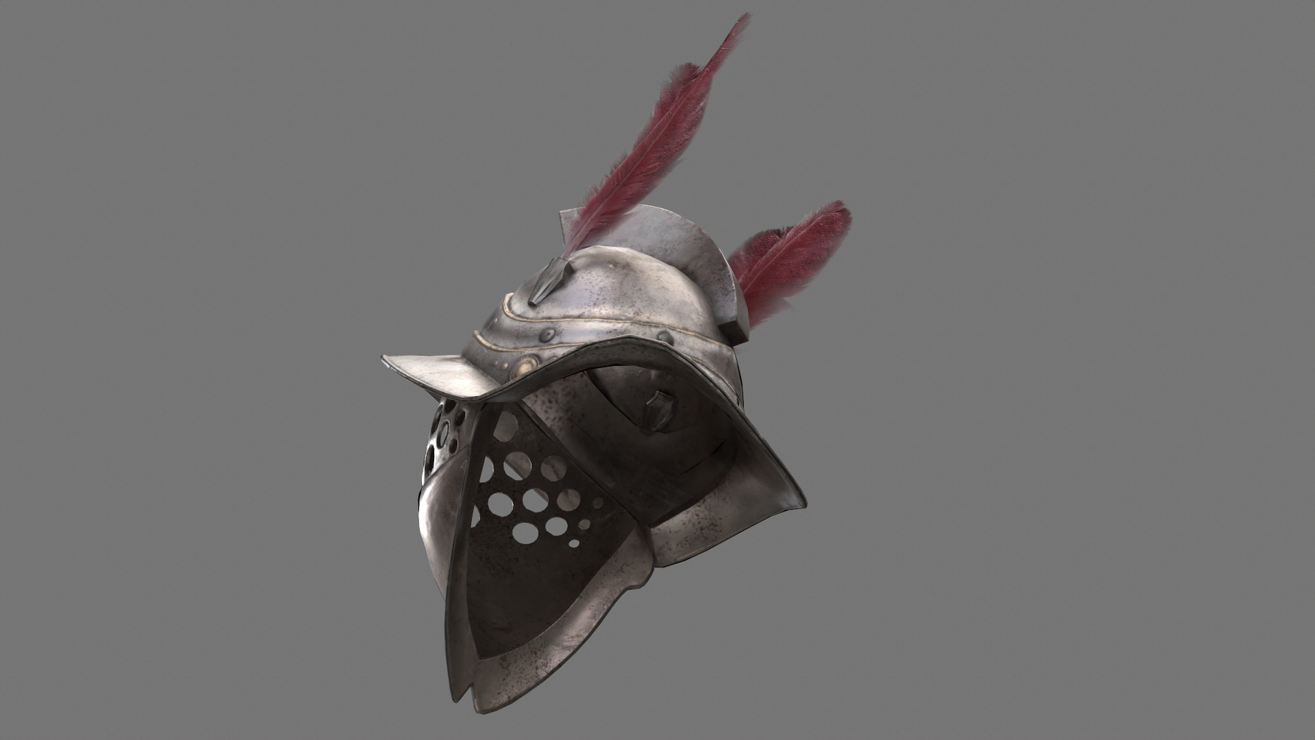 Gladiators Helmet Low-poly 3D model_5