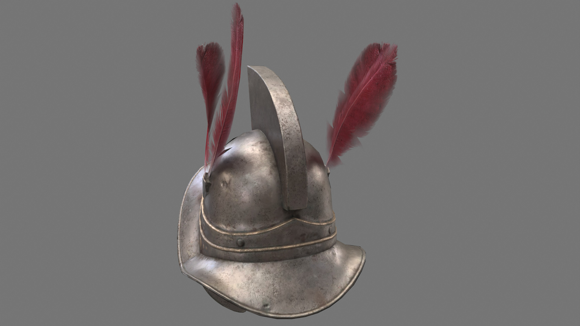 Gladiators Helmet Low-poly 3D model_4