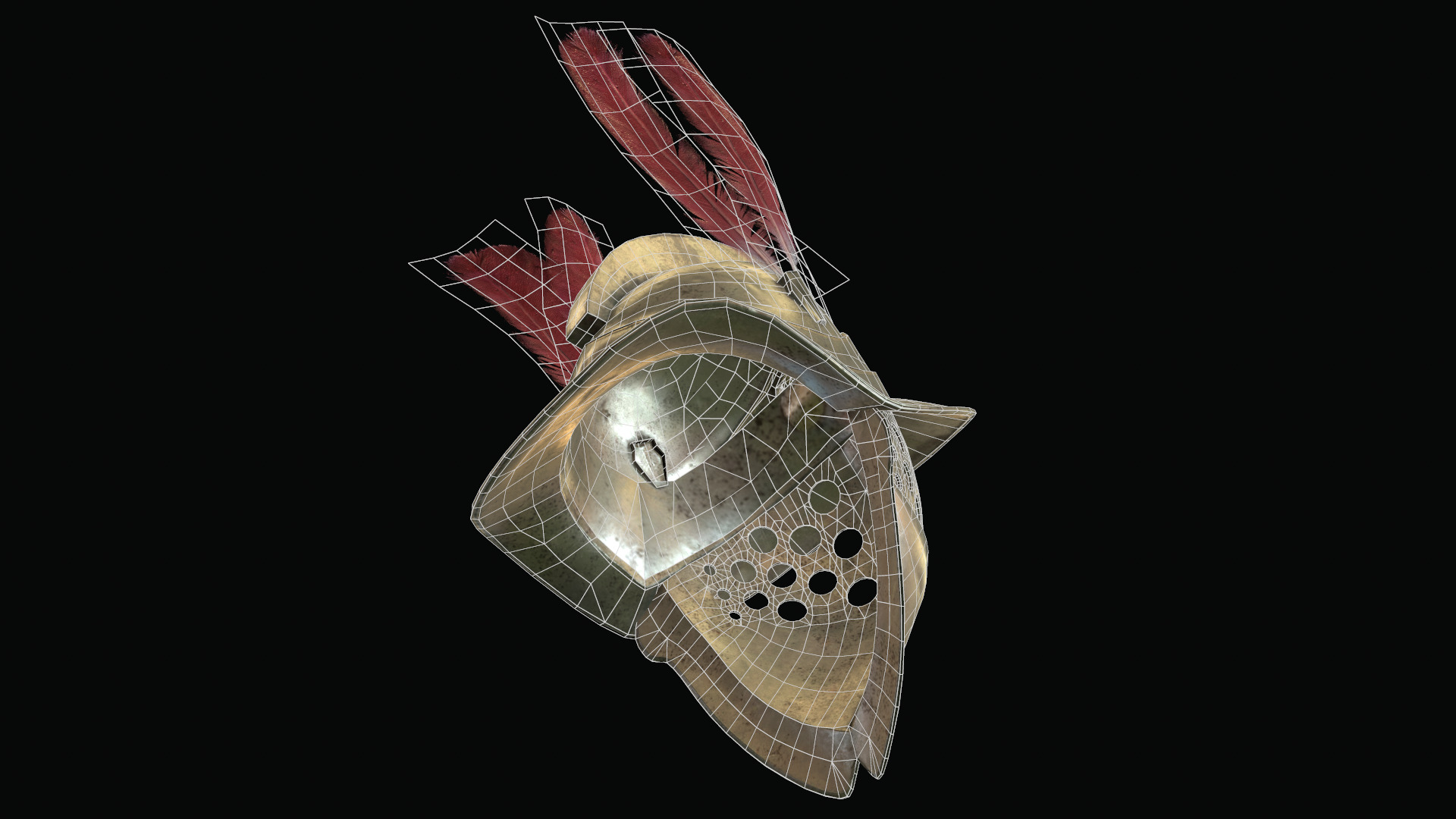 Gladiators Helmet Low-poly 3D model_11