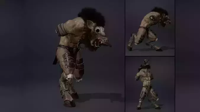 Thunderhowl NoArms Brutal Low-poly 3D model