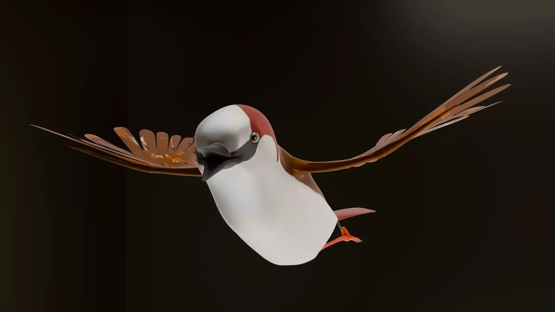 Animated Bird in Flight Fully Rigged 3D Model for Games Renders Low-poly 3D model