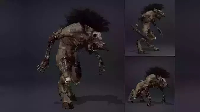 Thunderhowl Furry Low-poly 3D model