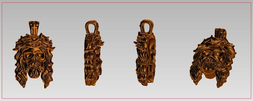 JESUS pendant 3D print model_4