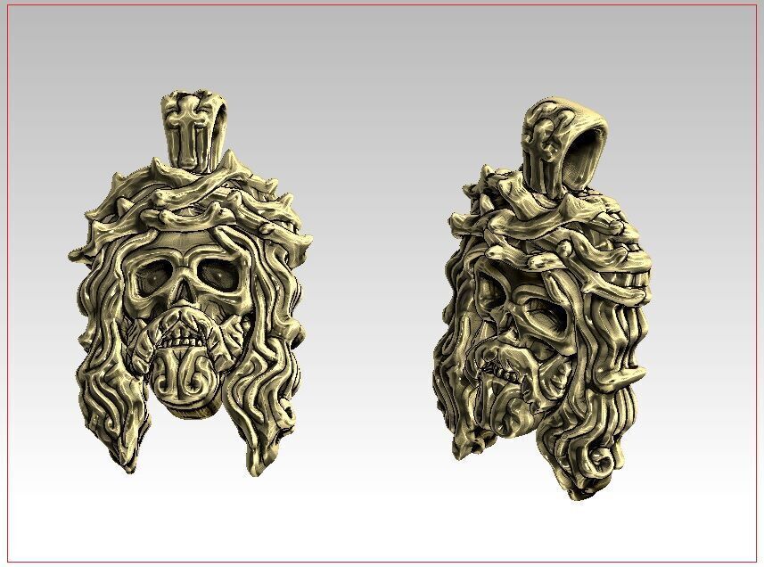 JESUS pendant 3D print model_3