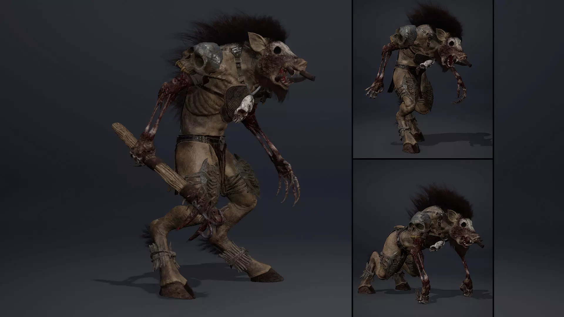 Thunder Barbarian Damaged Low-poly 3D model