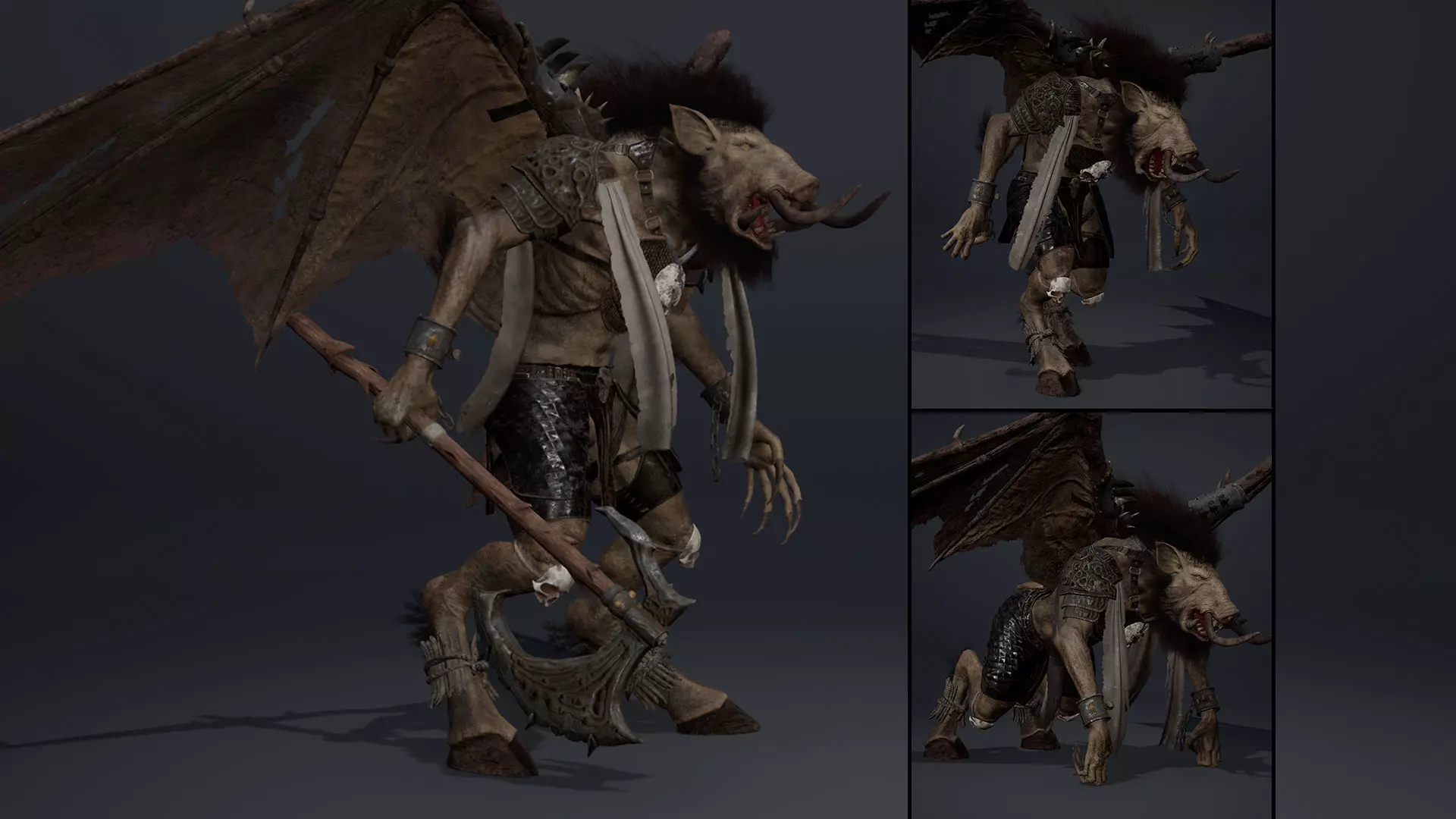 Thunder Barbarian ArmWing Low-poly 3D model