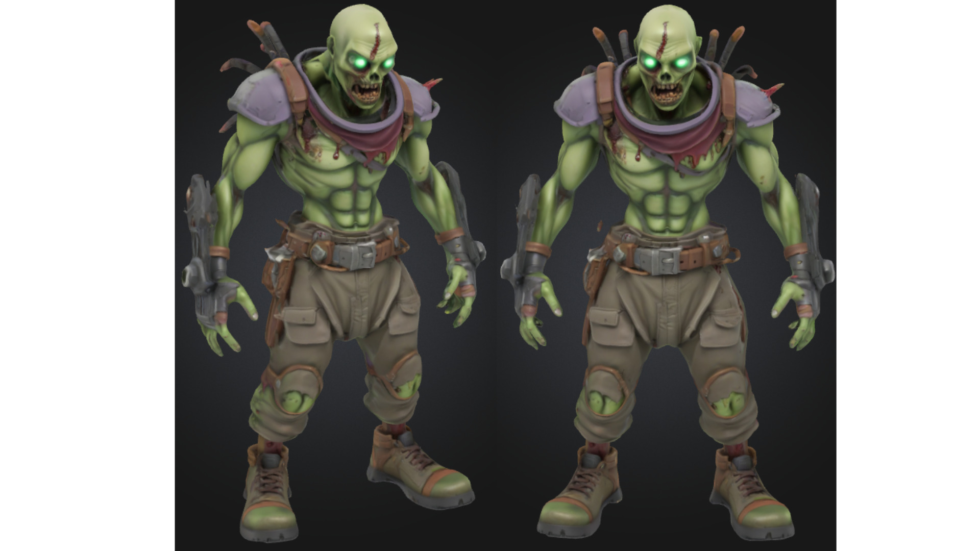 Tactical Undead Soldier Zombie Low-poly 3D model_3
