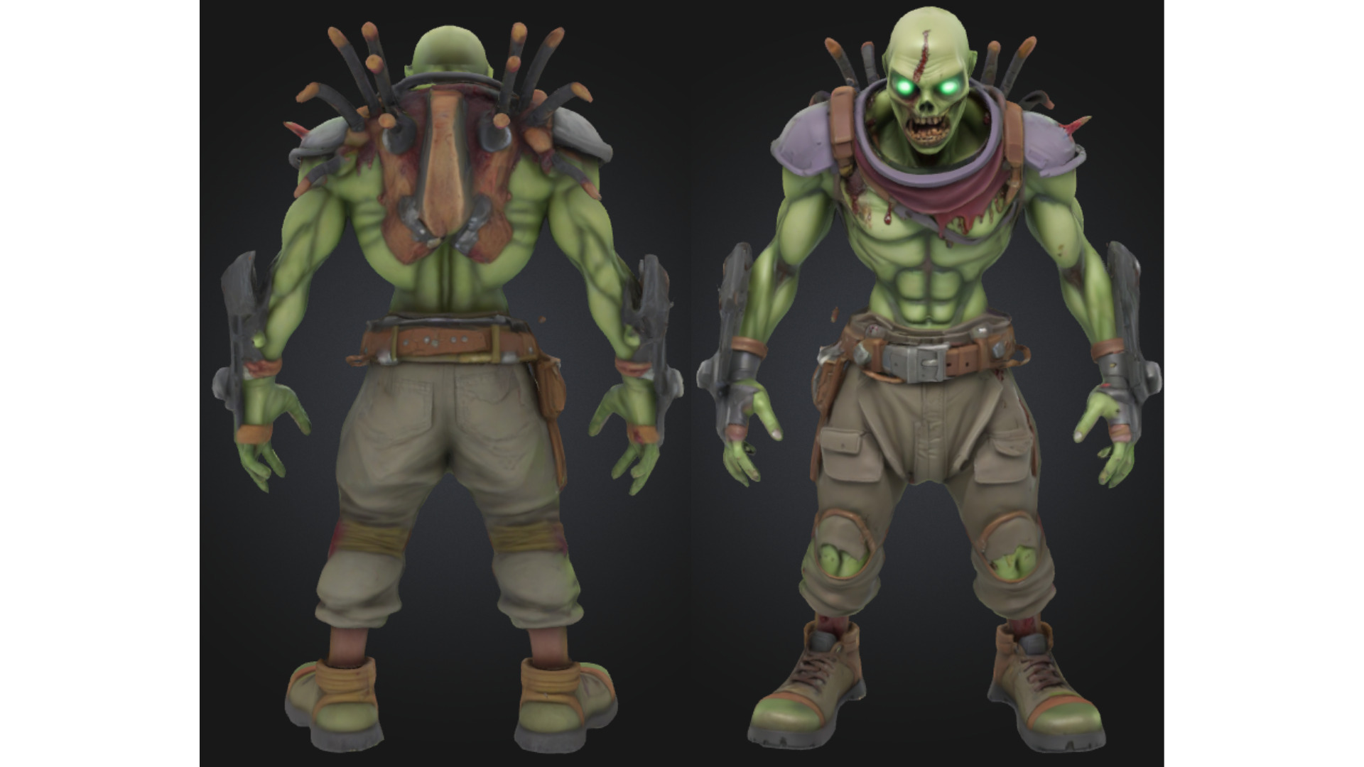 Tactical Undead Soldier Zombie Low-poly 3D model_1