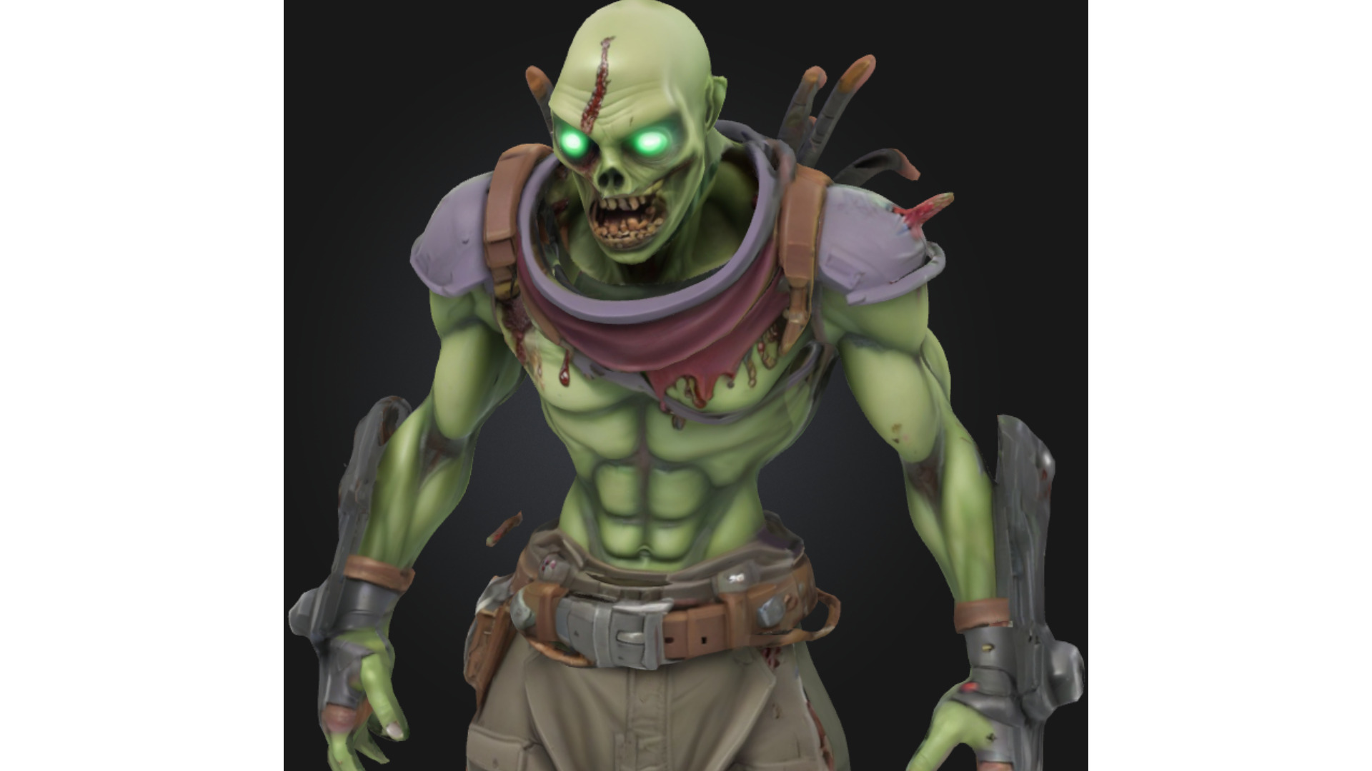 Tactical Undead Soldier Zombie Low-poly 3D model_4