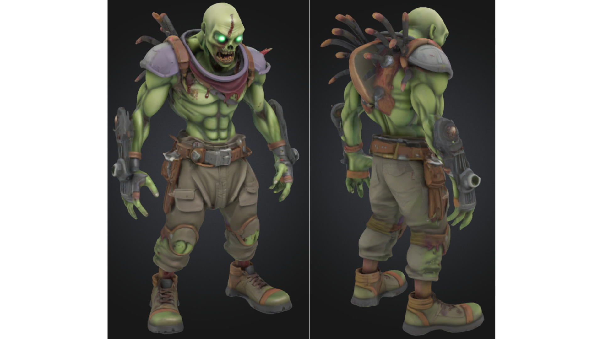 Tactical Undead Soldier Zombie Low-poly 3D model_2