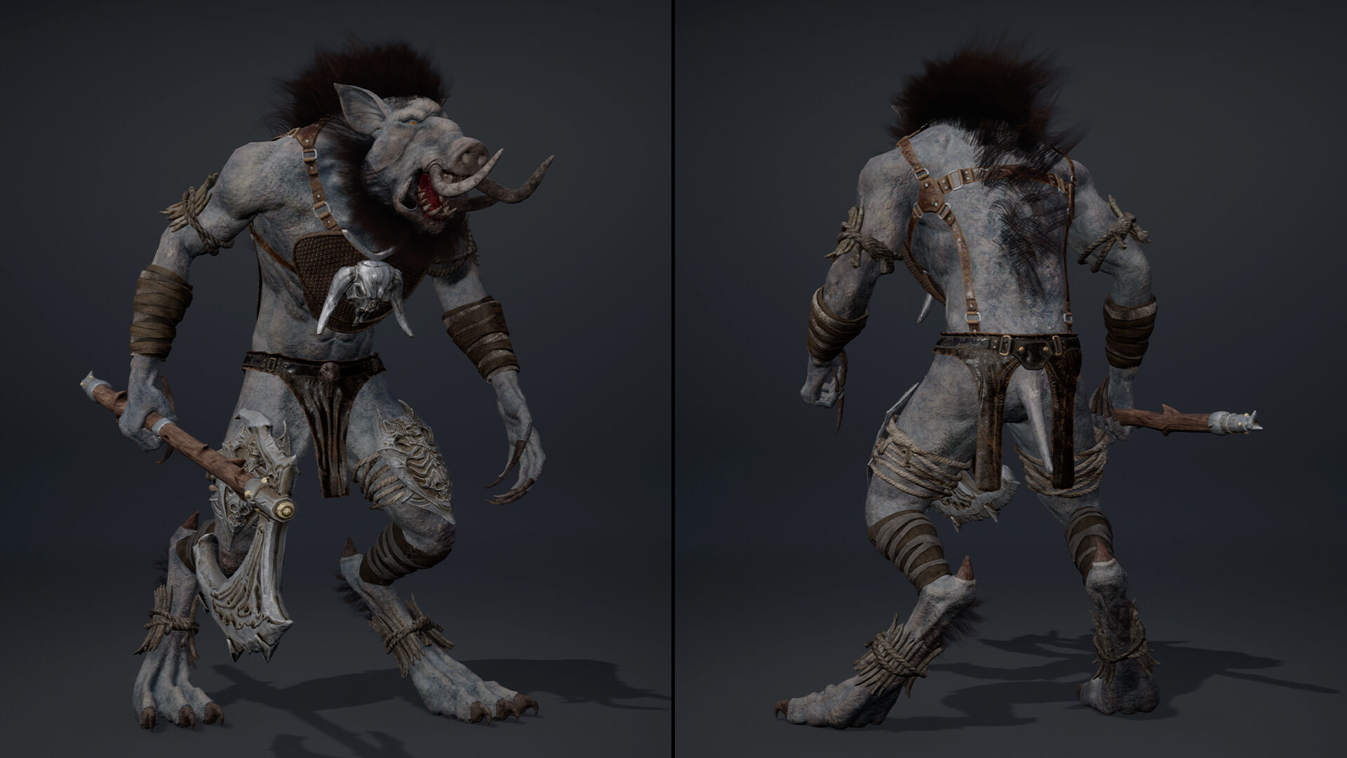 Thunder Barbarian Arm1 Brutal Low-poly 3D model_5