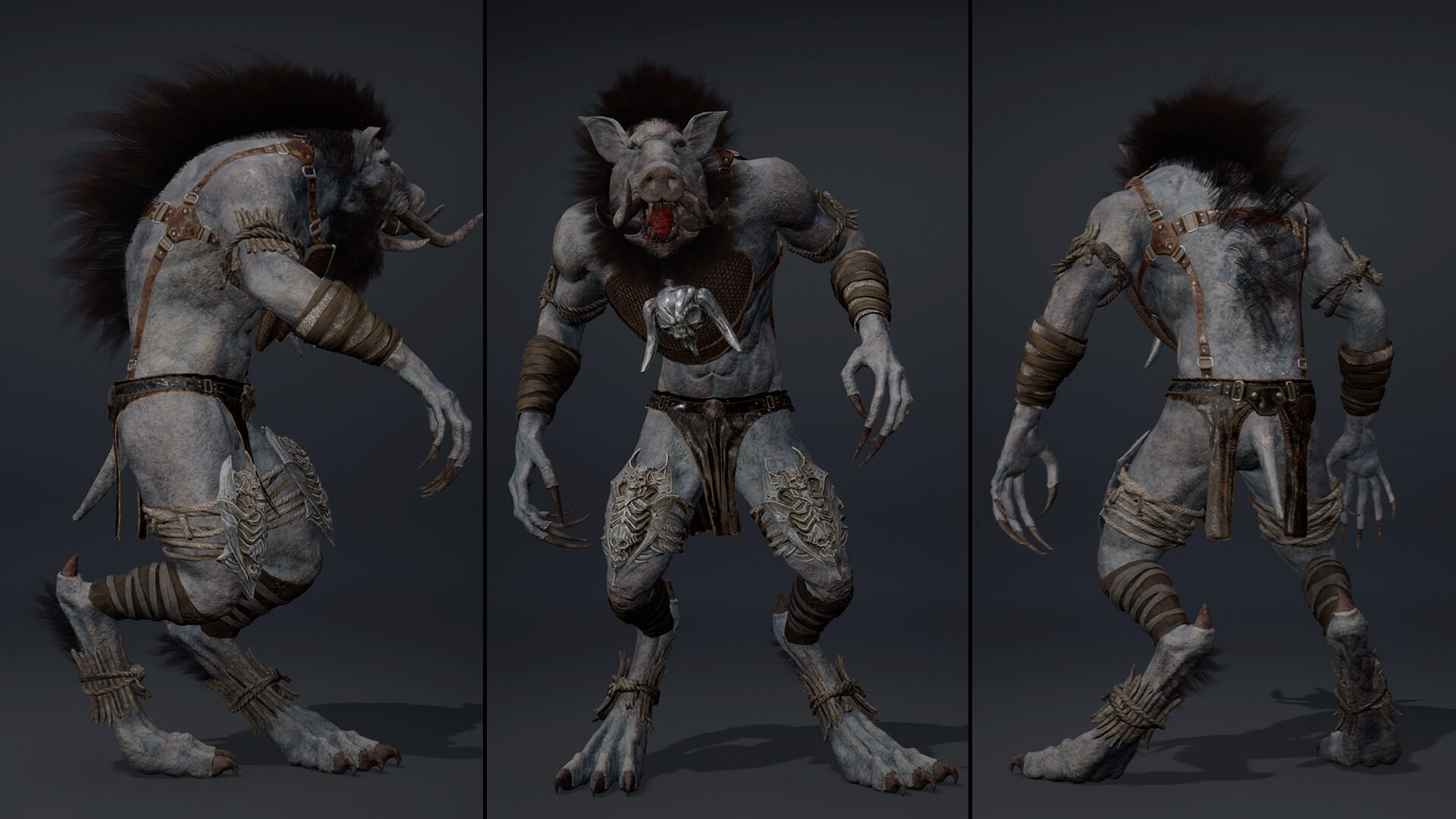 Thunder Barbarian Arm1 Brutal Low-poly 3D model_10