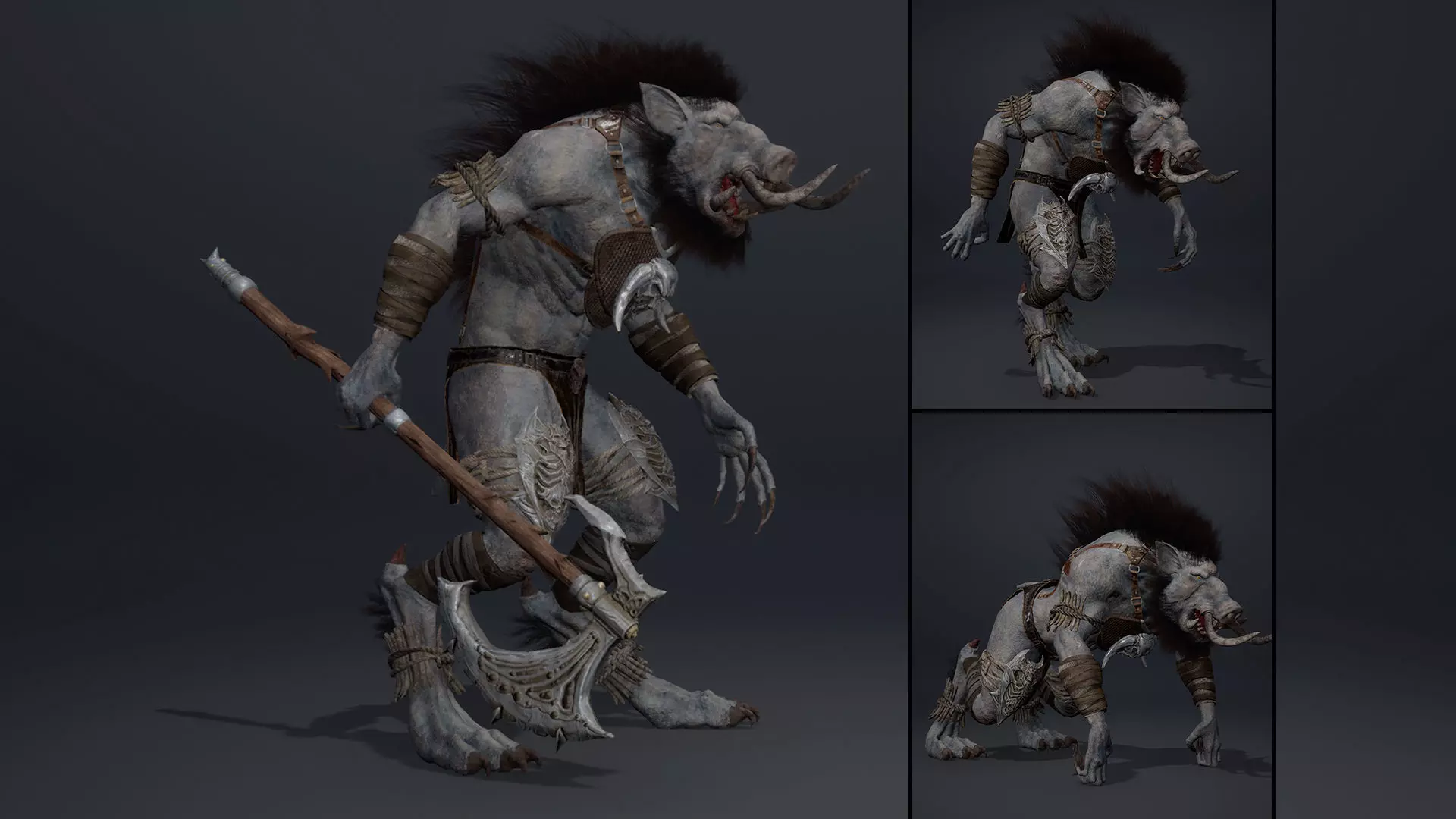 Thunder Barbarian Arm1 Brutal Low-poly 3D model_0