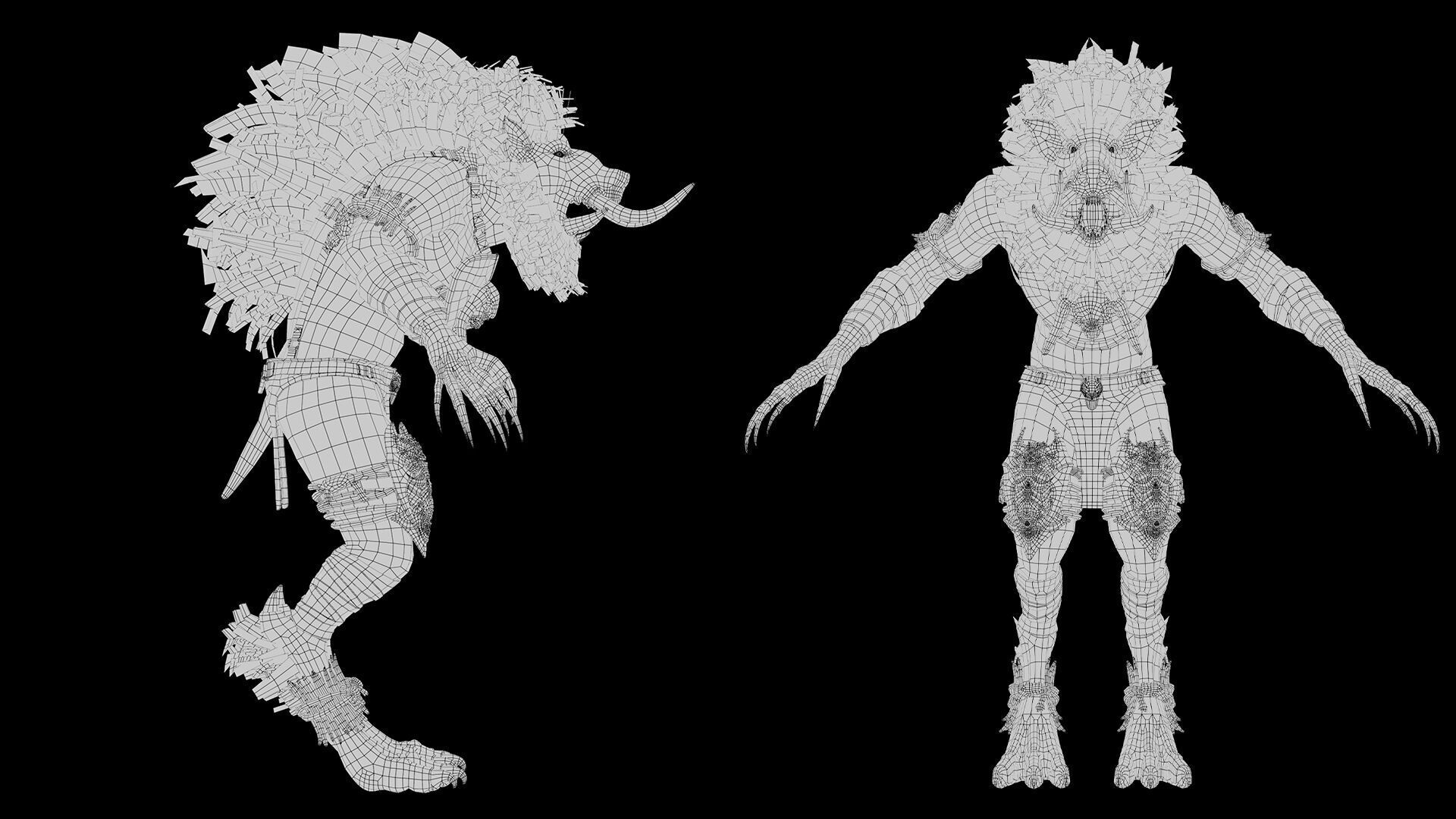 Thunder Barbarian Arm1 Brutal Low-poly 3D model_26