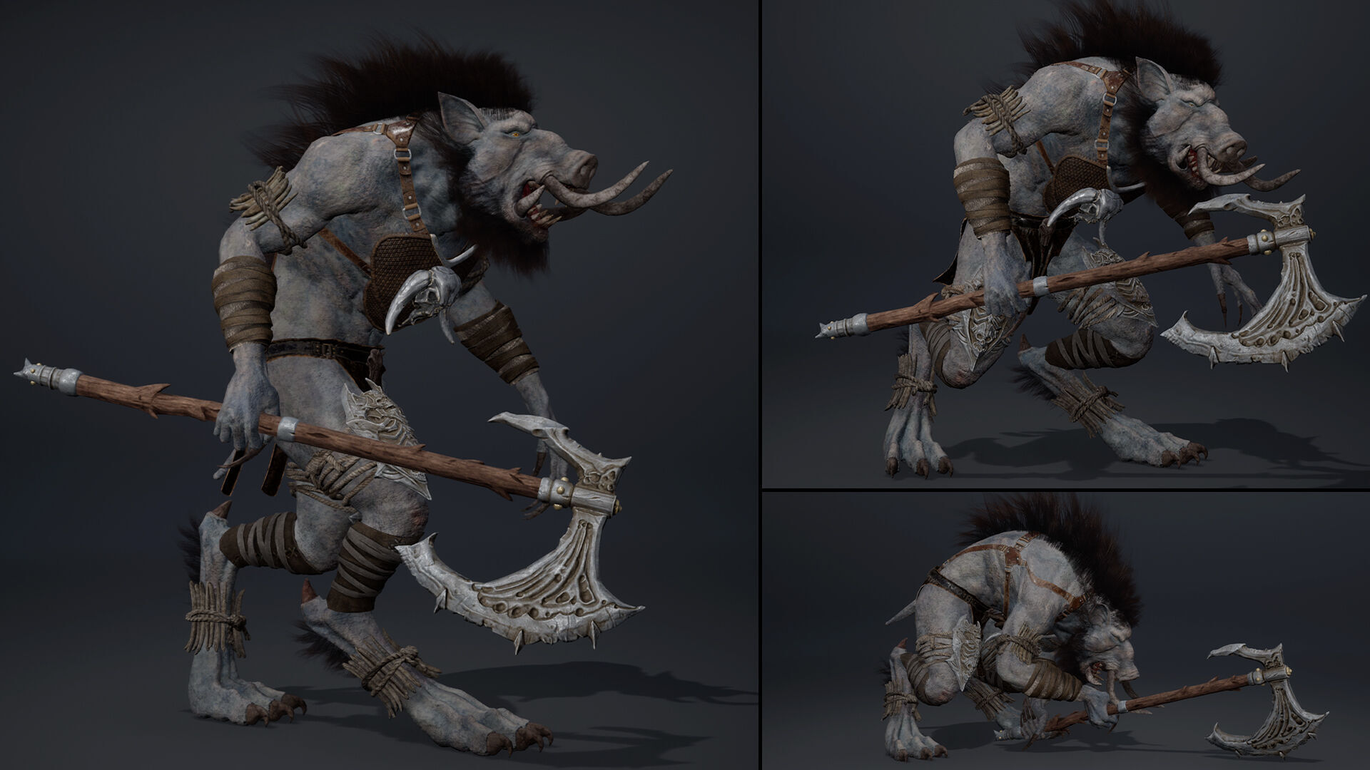 Thunder Barbarian Arm1 Brutal Low-poly 3D model_7