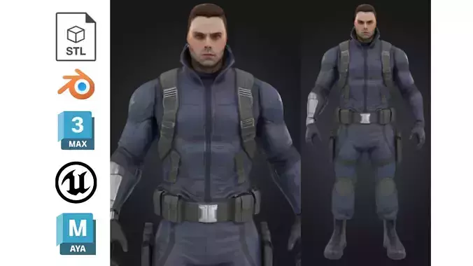Super Soldier Low-poly 3D model