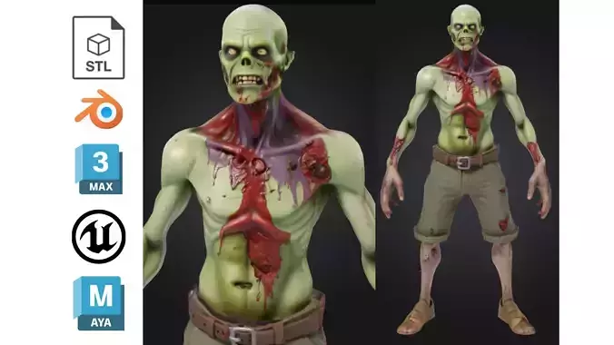 Stylized Zombie Horror Creature Monster