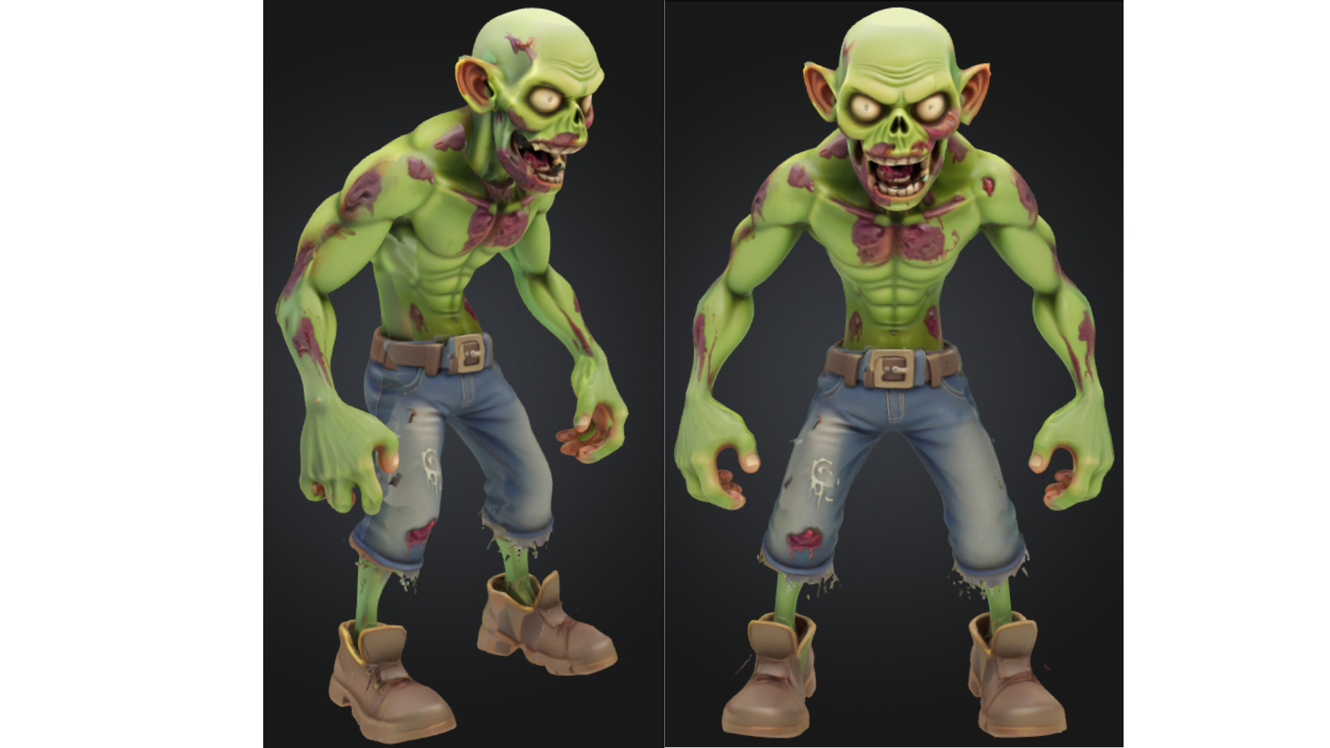 Stylized Zombie Low-poly 3D model_3