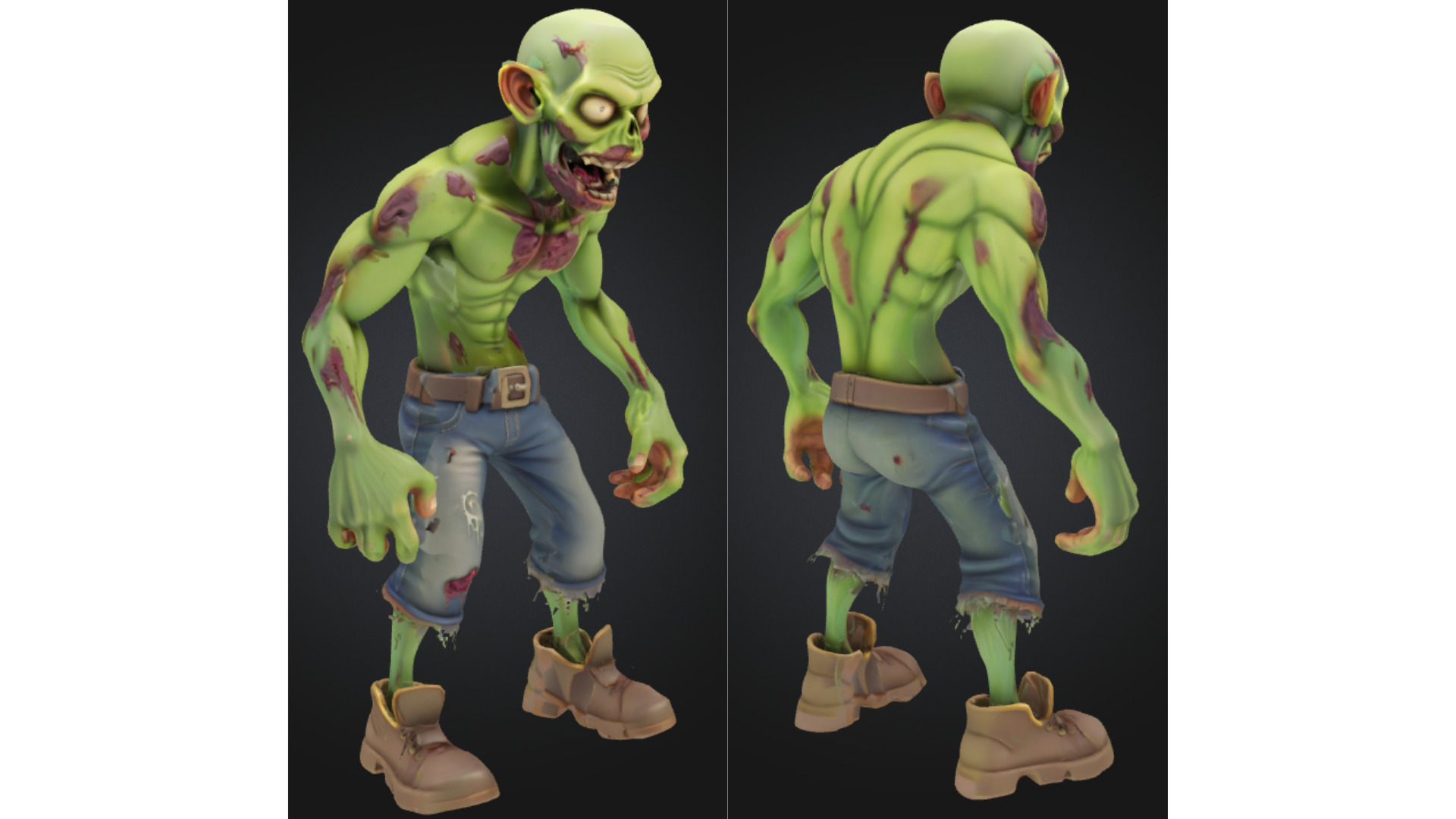 Stylized Zombie Low-poly 3D model_2
