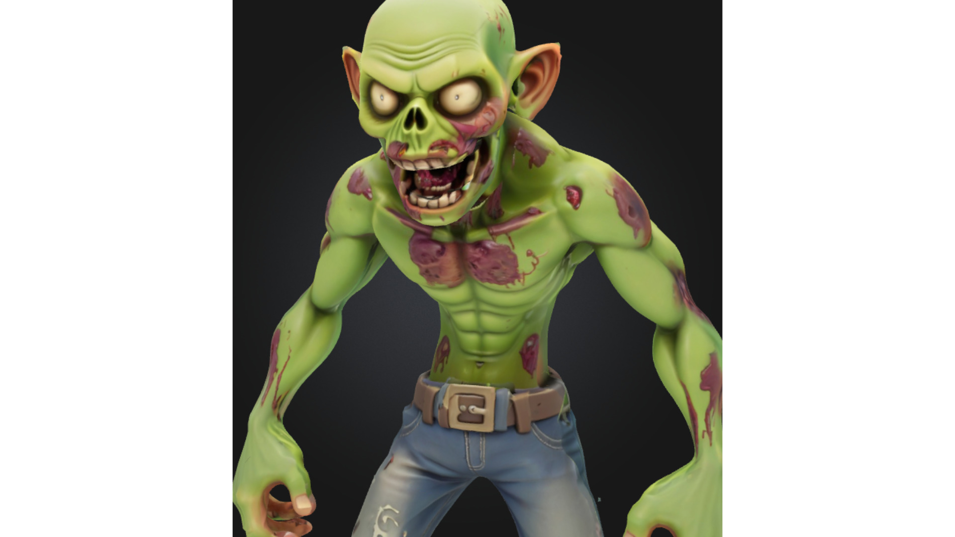 Stylized Zombie Low-poly 3D model_4