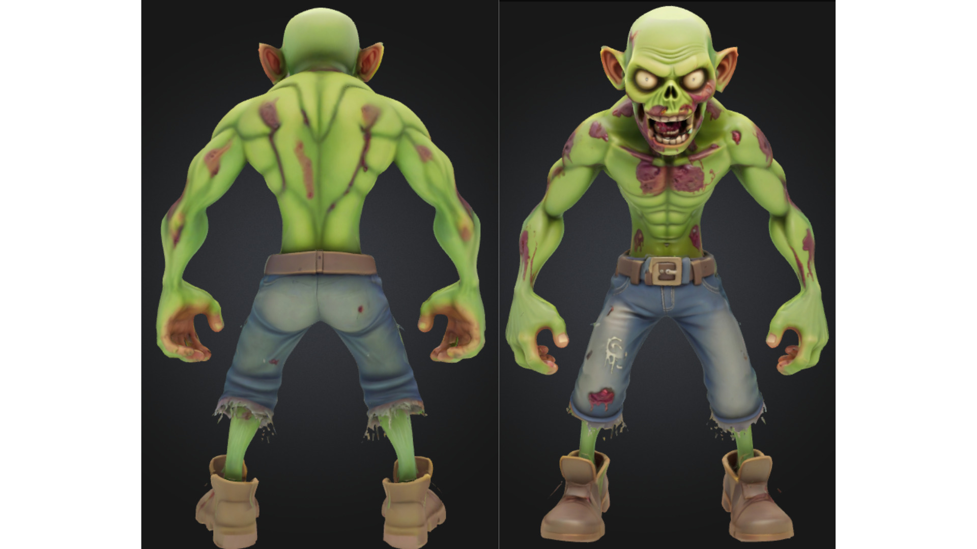 Stylized Zombie Low-poly 3D model_1
