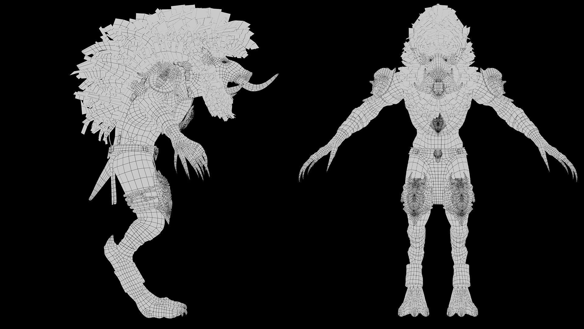 Thunder Barbarian Arm1 Low-poly 3D model_26