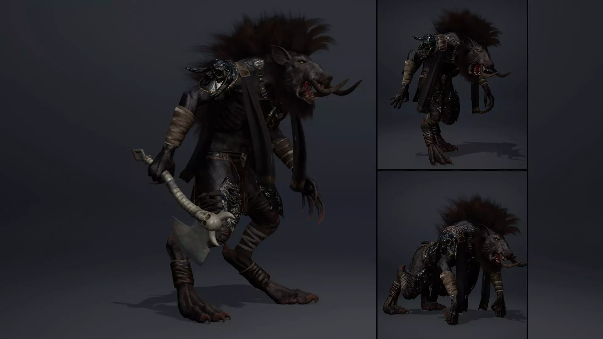 Thunder Barbarian Arm1 Low-poly 3D model_0