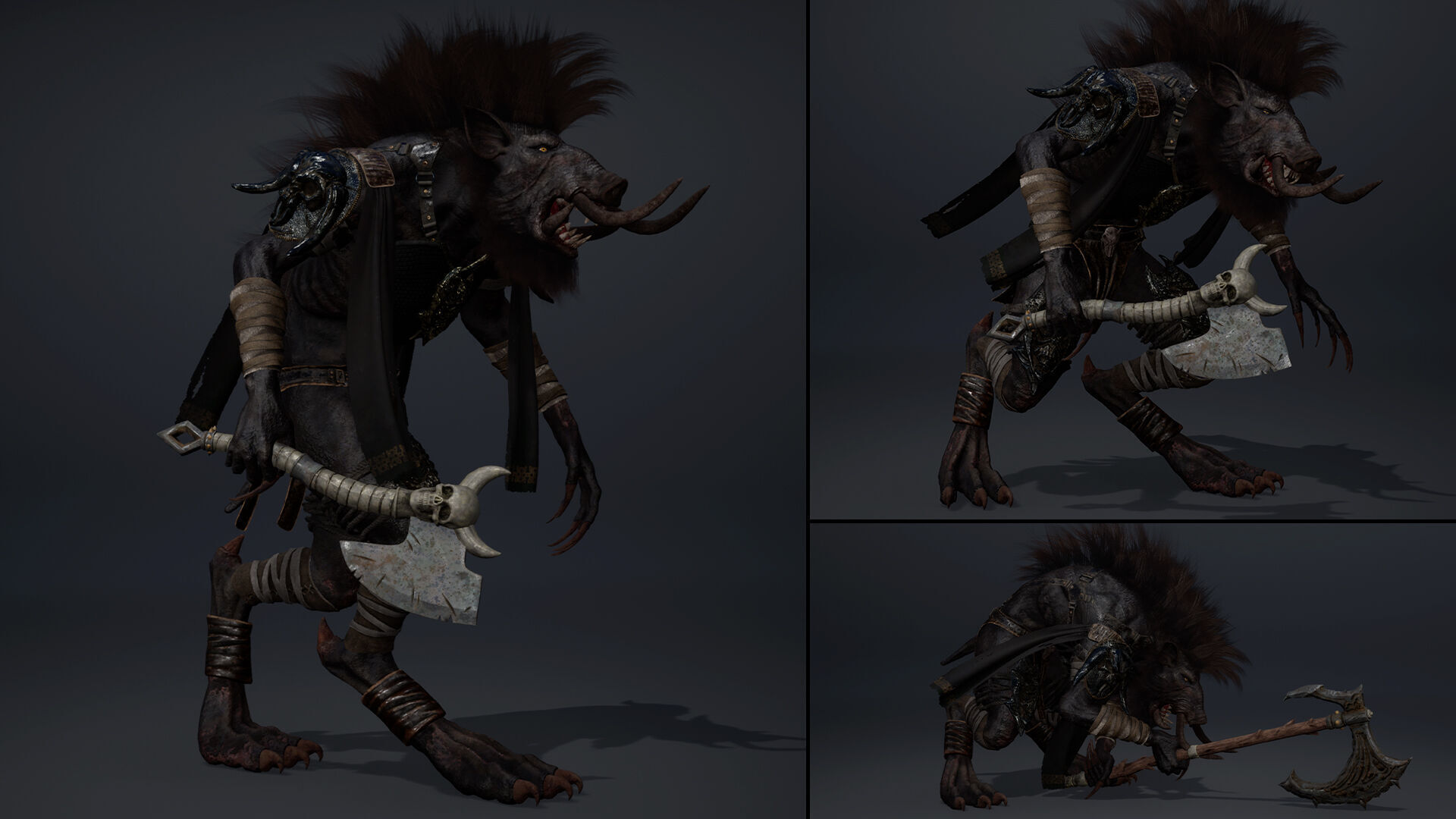 Thunder Barbarian Arm1 Low-poly 3D model_7