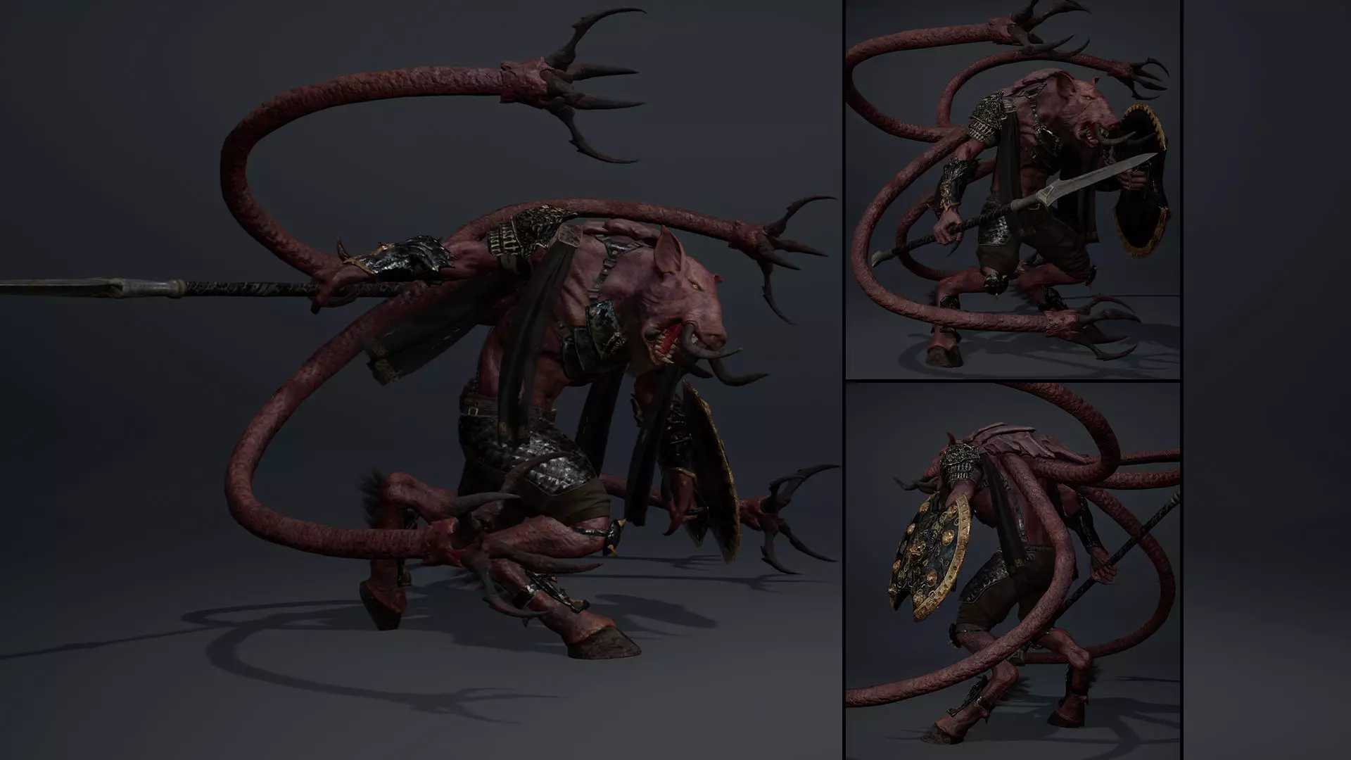 Thunder Spearman Tentacle Low-poly 3D model