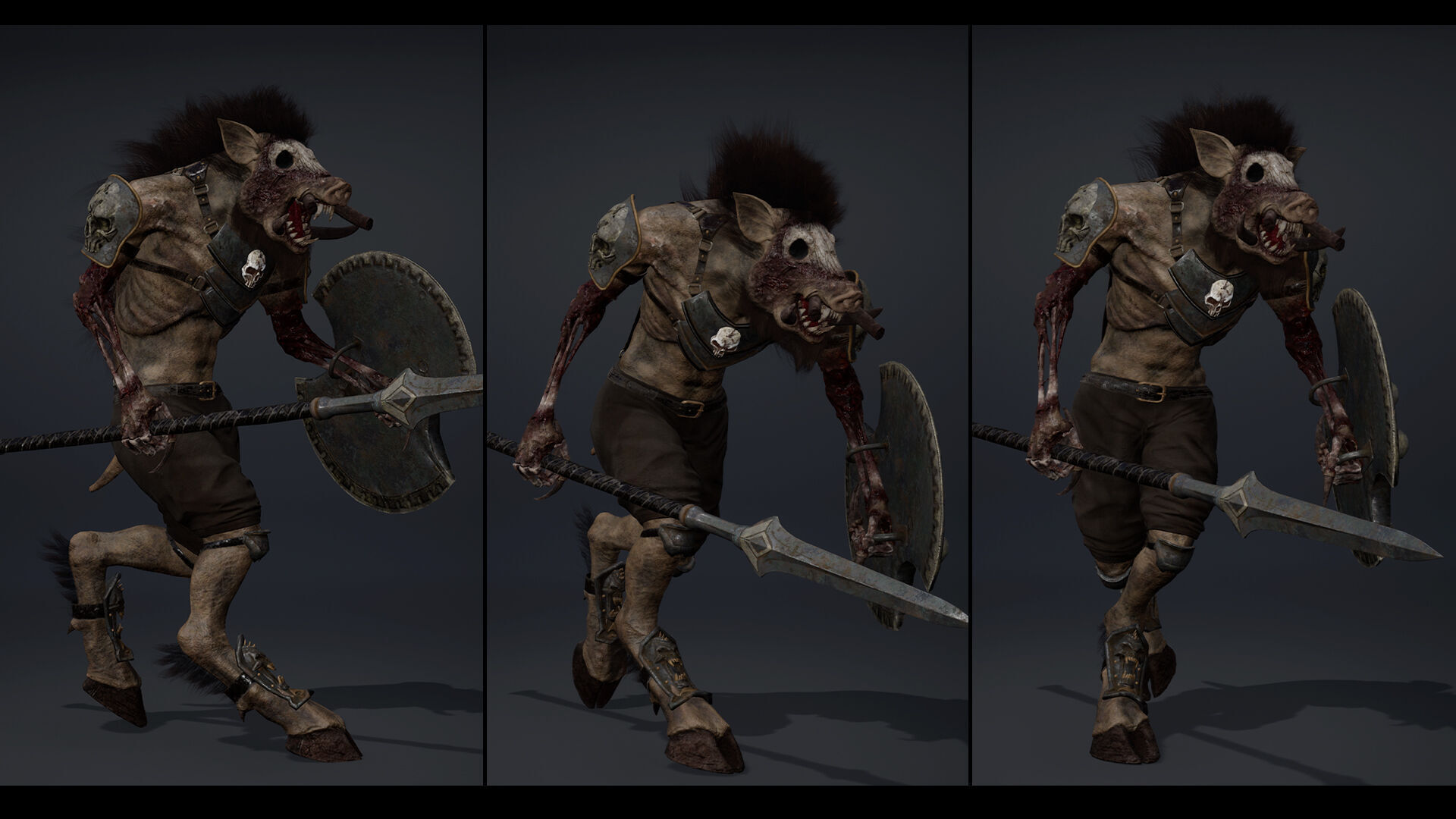 Thunder Spearman Damaged Low-poly 3D model_13