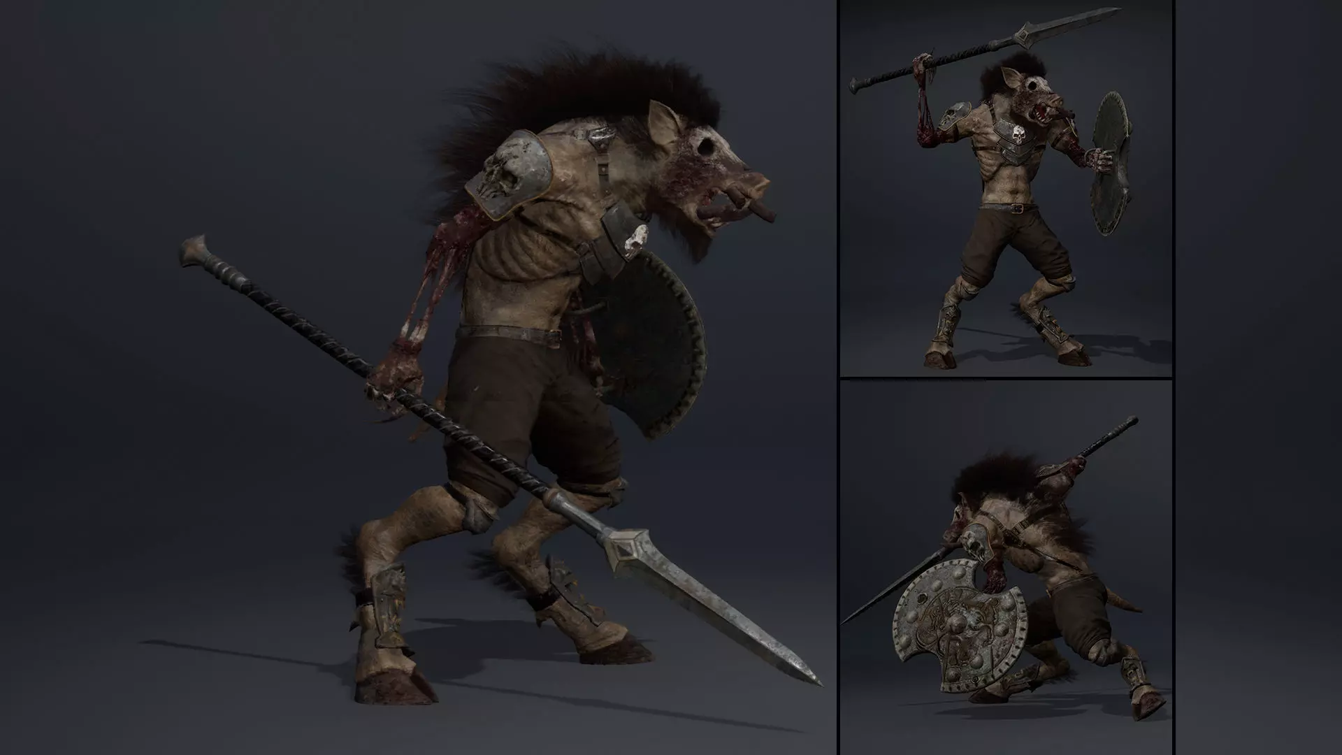 Thunder Spearman Damaged Low-poly 3D model_0